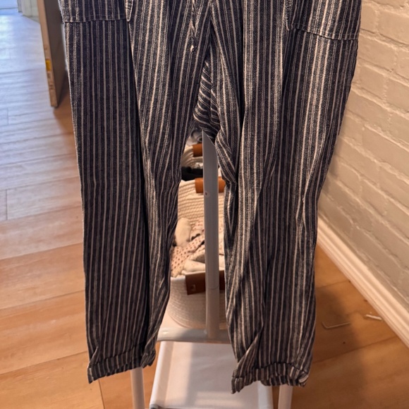 OLD NAVY Blue & white striped pants Sz L - Picture 2 of 2